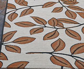 Couristan Dolce Summer Ivy Ivory Terracotta Area Rug Corner Image