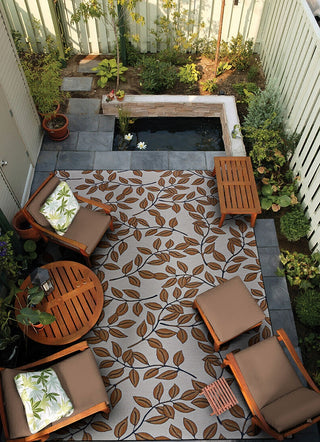 Couristan Dolce Summer Ivy Ivory Terracotta Area Rug Lifestyle Image Feature