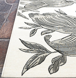 Couristan Dolce Flora Snow Area Rug Corner Image