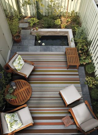 Couristan Dolce Striped Sunset Area Rug Lifestyle Image Feature