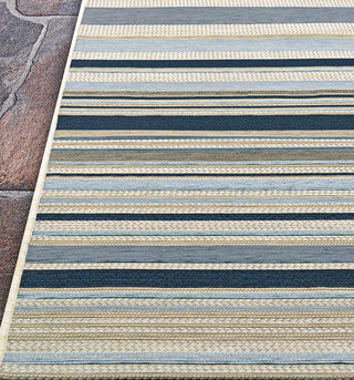 Couristan Dolce Striped Nautical Area Rug Corner Image