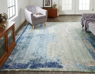 Havila Fine Rugs Garnet H1465 Blue/Green Area Rug Lifestyle Image Feature