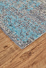 Feizy Wexford 6410F Ice/Blue Area Rug Corner Image with Rug Pad