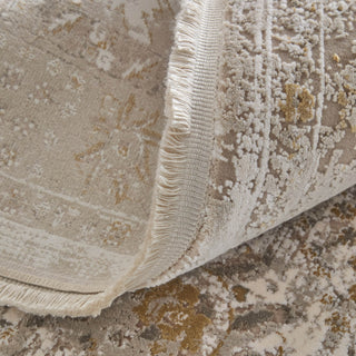 Feizy Cadiz 39SZF Ivory/Gray/Gold Area Rug Close Up 2