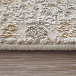 Feizy Cadiz 39T0F Ivory/Gray/Gold Area Rug Edge