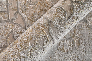 Feizy Cadiz 39T0F Ivory/Gray/Gold Area Rug Close Up 2