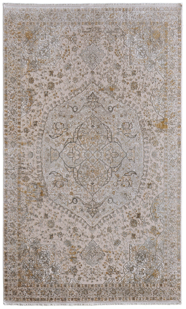 Feizy Cadiz 39T0F Ivory/Gray/Gold Area Rug main image