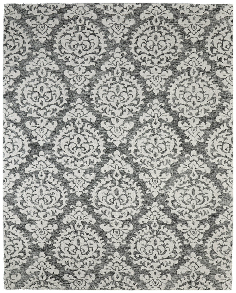 Feizy Belfort 8A26F Gray/Ivory/Black Area Rug main image
