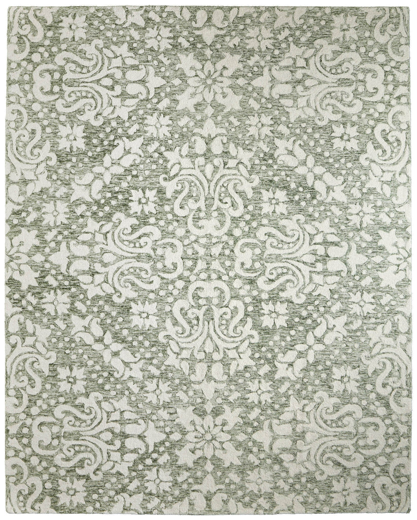 Feizy Belfort 8A28F Ivory/Green Area Rug main image