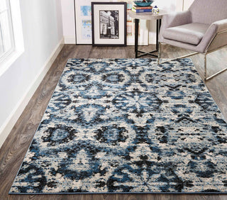 Feizy Ainsley 3895F Charcoal/Blue Area Rug Lifestyle Image Feature