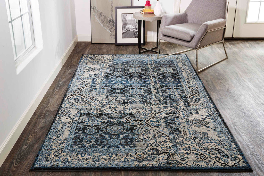 Feizy Ainsley 3898F Charcoal/Tan Area Rug Lifestyle Image Feature