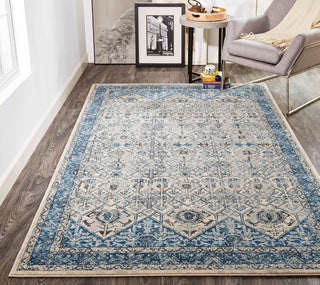 Feizy Ainsley 3899F Ivory/Blue Area Rug Lifestyle Image Feature