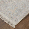 Feizy Caldwell 8976F Ivory/Tan/Blue Area Rug Corner Image with Rug Pad