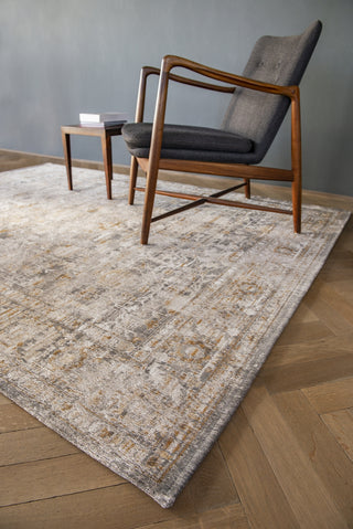 Louis De Poortere Antiquarian Ushak 8884 Suleiman Grey Area Rug Lifestyle Image Feature