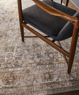 Louis De Poortere Antiquarian Ushak 8884 Suleiman Grey Area Rug Lifestyle Image Feature