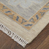 Feizy Karina 69G6F Ivory/Blue/Tan Area Rug Corner Image with Rug Pad