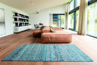 Louis De Poortere Antiquarian Kilim 9110 Zemmuri Blue Area Rug Lifestyle Image Feature