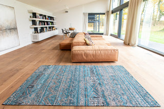 Louis De Poortere Antiquarian Kilim 9110 Zemmuri Blue Area Rug Lifestyle Image Feature
