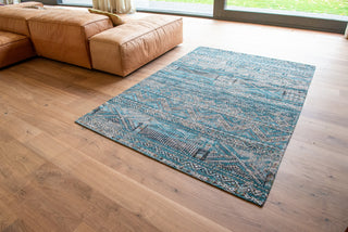 Louis De Poortere Antiquarian Kilim 9110 Zemmuri Blue Area Rug Lifestyle Image Feature