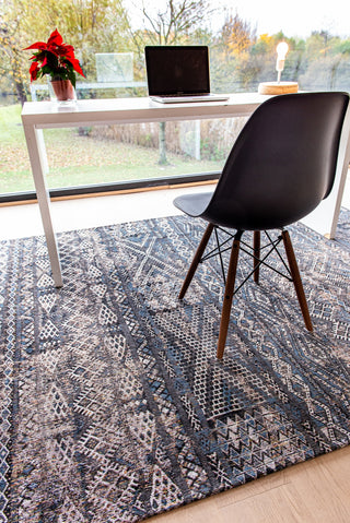 Louis De Poortere Antiquarian Kilim 9113 Black Rabat Area Rug Lifestyle Image Feature