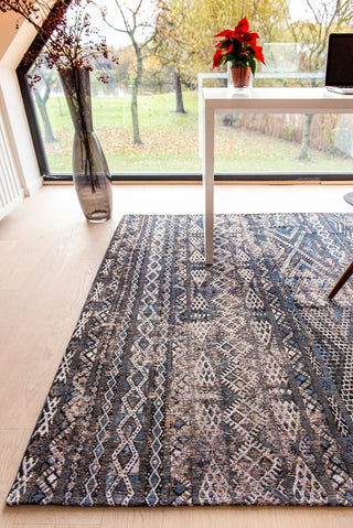 Louis De Poortere Antiquarian Kilim 9113 Black Rabat Area Rug Lifestyle Image Feature