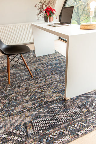 Louis De Poortere Antiquarian Kilim 9113 Black Rabat Area Rug Lifestyle Image Feature