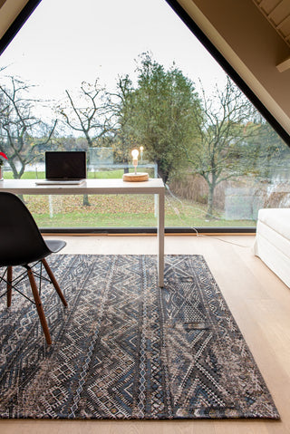 Louis De Poortere Antiquarian Kilim 9113 Black Rabat Area Rug Lifestyle Image Feature