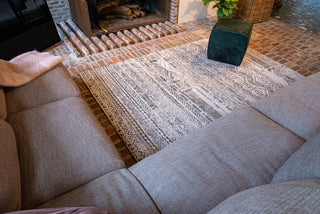 Louis De Poortere Antiquarian Kilim 9114 Medina White Area Rug Lifestyle Image Feature