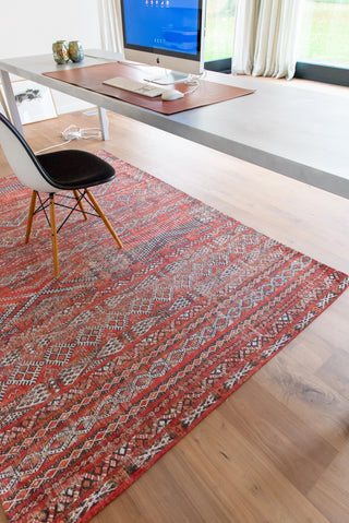 Louis De Poortere Antiquarian Kilim 9115 Fez Red Area Rug Lifestyle Image Feature