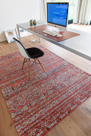 Louis De Poortere Antiquarian Kilim 9115 Fez Red Area Rug Lifestyle Image Feature