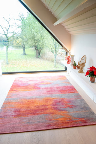 Louis De Poortere Atlantic Monetti 9116 Hibiscus Red Area Rug Lifestyle Image Feature