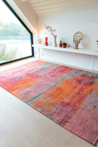 Louis De Poortere Atlantic Monetti 9116 Hibiscus Red Area Rug Lifestyle Image Feature
