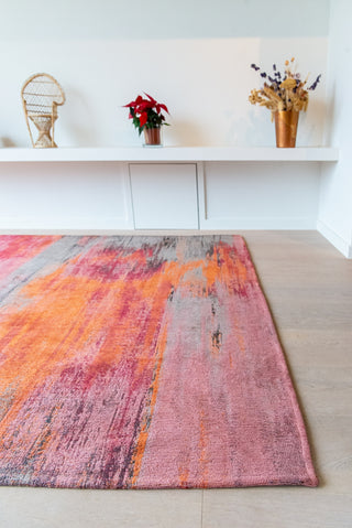 Louis De Poortere Atlantic Monetti 9116 Hibiscus Red Area Rug Lifestyle Image Feature