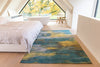Louis De Poortere Atlantic Monetti 9119 Nymphea Blue Area Rug Lifestyle Image Feature