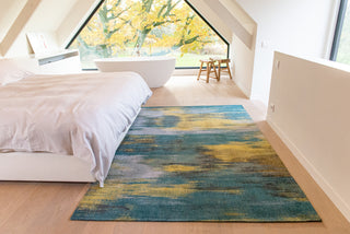 Louis De Poortere Atlantic Monetti 9119 Nymphea Blue Area Rug Lifestyle Image Feature