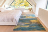 Louis De Poortere Atlantic Monetti 9119 Nymphea Blue Area Rug Lifestyle Image Feature