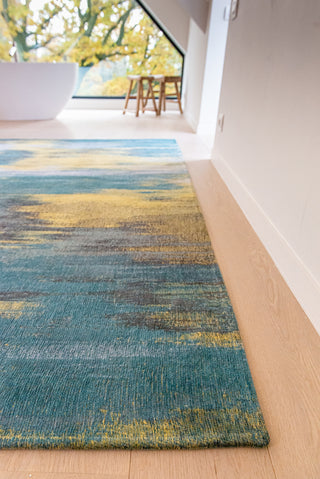 Louis De Poortere Atlantic Monetti 9119 Nymphea Blue Area Rug Lifestyle Image Feature