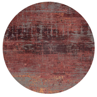Louis De Poortere Atlantic Streaks 9125 Nassau Red Area Rug Round Main Image