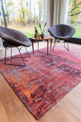Louis De Poortere Atlantic Streaks 9125 Nassau Red Area Rug Lifestyle Image Feature