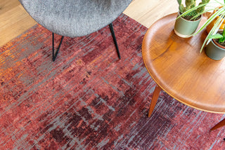 Louis De Poortere Atlantic Streaks 9125 Nassau Red Area Rug Lifestyle Image Feature