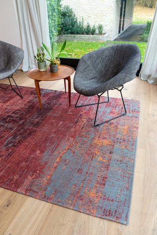 Louis De Poortere Atlantic Streaks 9125 Nassau Red Area Rug Lifestyle Image Feature