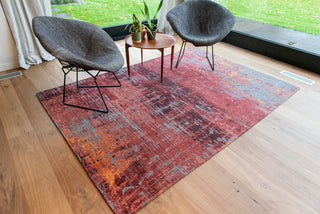 Louis De Poortere Atlantic Streaks 9125 Nassau Red Area Rug Lifestyle Image Feature