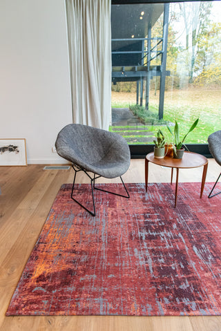 Louis De Poortere Atlantic Streaks 9125 Nassau Red Area Rug Lifestyle Image Feature
