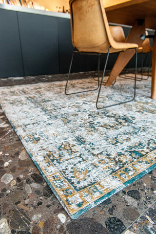 Louis De Poortere Antiquarian Bakhtiari Antique 9127 Fener Area Rug Lifestyle Image Feature