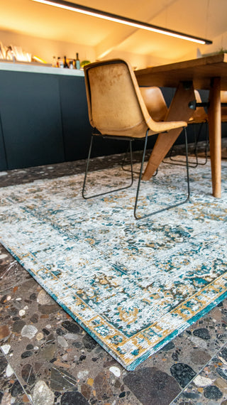 Louis De Poortere Antiquarian Bakhtiari Antique 9127 Fener Area Rug Lifestyle Image Feature