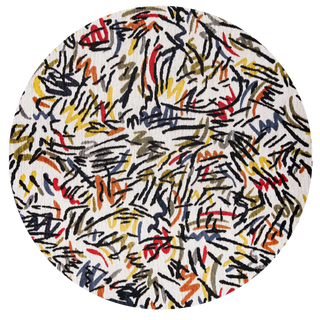 Louis De Poortere Gallery Graffito 9144 Street Graph Area Rug Round Main Image