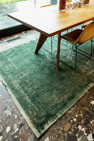 Louis De Poortere Fading World Medallion 9146 Majestic Forest Area Rug Lifestyle Image Feature