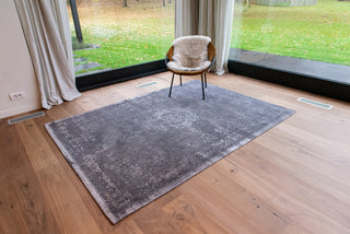 Louis De Poortere Fading World Medallion 9148 Stone Area Rug Lifestyle Image Feature