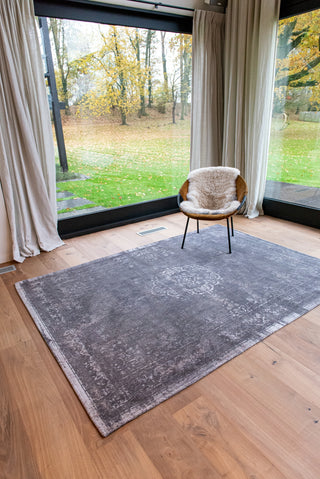Louis De Poortere Fading World Medallion 9148 Stone Area Rug Lifestyle Image Feature