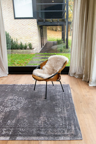 Louis De Poortere Fading World Medallion 9148 Stone Area Rug Lifestyle Image Feature